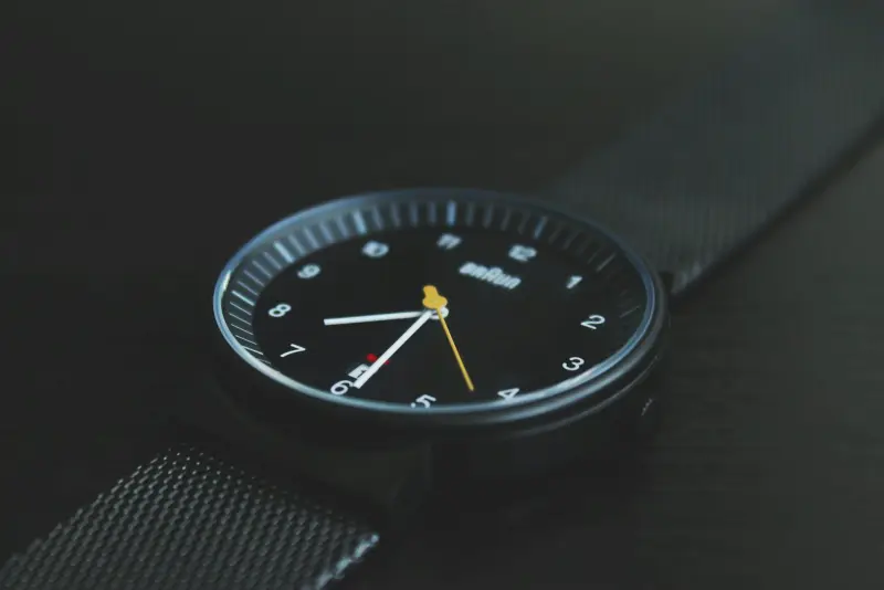 An elegant slim dress watch on leather